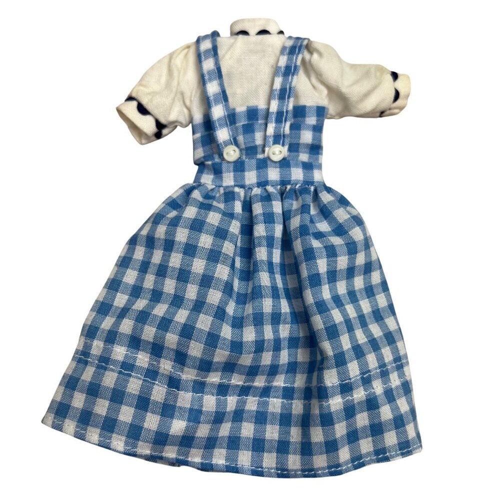 Vintage Dorothy Wizard of Oz Doll Dress TEC Blue White Gingham Puff Sleeves